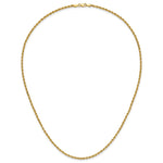 14K Yellow Gold 2.25mm D/C Rope with Lobster Clasp Chain Necklace 16"-30" - Product Photo