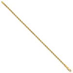 14K Yellow Gold 2.25mm Diamond-cut Rope Chain Anklet Bracelet 7"-10" - Product Photo