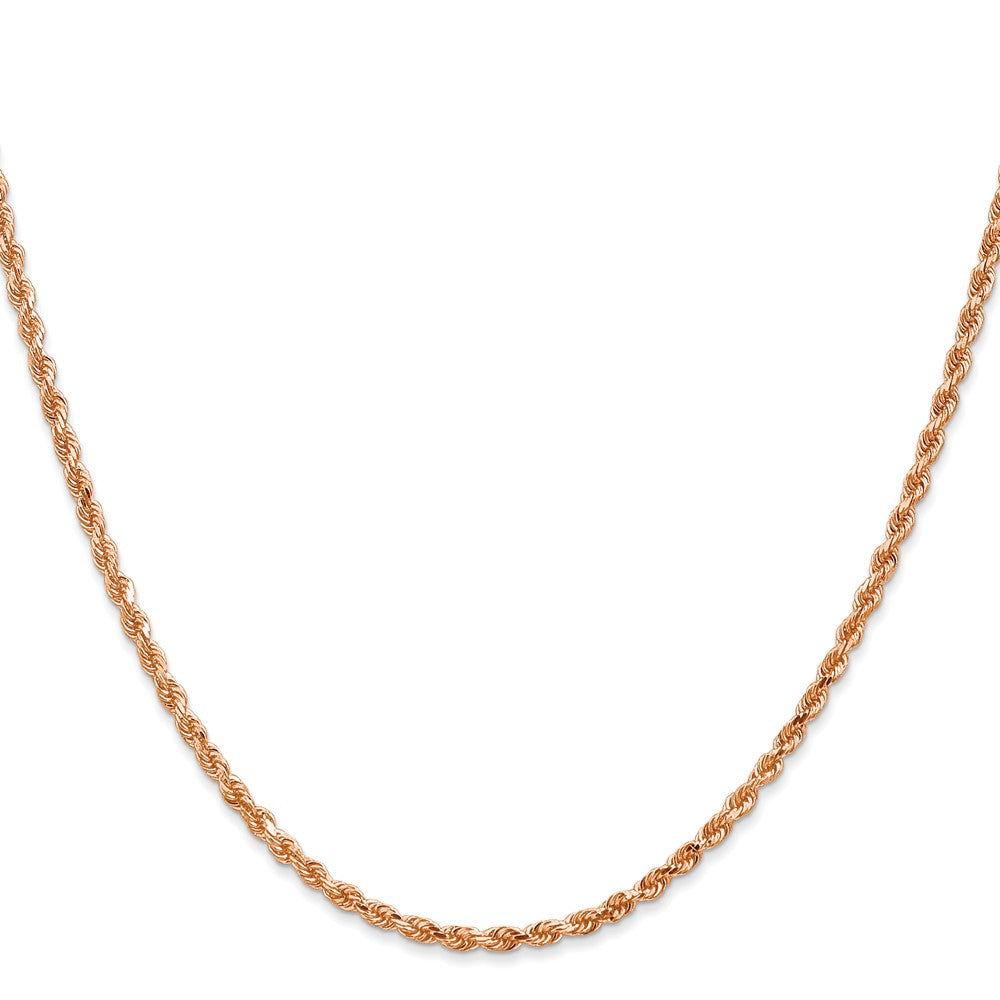 14K Rose Gold 2.25mm Diamond-Cut Rope with Lobster Clasp Chain Necklace 18"-24" - Product Photo