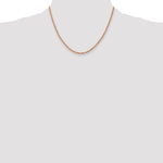 14K Rose Gold 2.25mm Diamond-Cut Rope with Lobster Clasp Chain Necklace 18"-24" - Product Photo