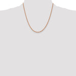 14K Rose Gold 2.25mm Diamond-Cut Rope with Lobster Clasp Chain Necklace 18"-24" - Product Photo