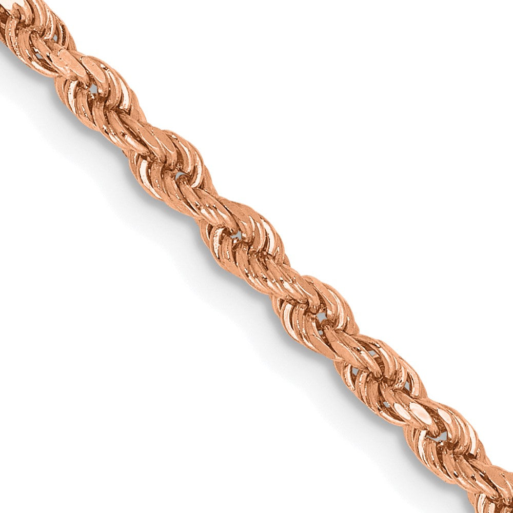 14K Rose Gold 2.25mm Diamond-Cut Rope with Lobster Clasp Chain Necklace 18"-24"