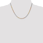 14K Tri-Color 2.5mm Diamond-Cut Rope Chain Necklace 18"-24" - Product Photo