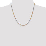 14K Tri-Color 2.5mm Diamond-Cut Rope Chain Necklace 18"-24" - Product Photo