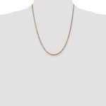 14K Tri-Color 2.5mm Diamond-Cut Rope Chain Necklace 18"-24" - Product Photo