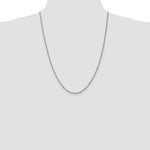 10K White Gold 2.25mm Diamond-cut Rope Chain Necklace 16"-26" - Product Photo