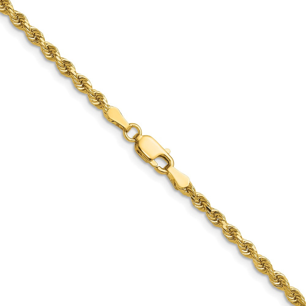 14K Yellow Gold 2.75mm D/C Rope with Lobster Clasp Chain Necklace 18"-30" - Product Photo