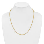 14K Yellow Gold 2.75mm D/C Rope with Lobster Clasp Chain Necklace 18"-30" - Product Photo