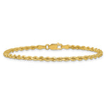 14K Yellow Gold 2.75mm Diamond-Cut Rope with Lobster Clasp Chain Bracelet 7"-9" - Product Photo