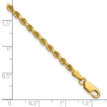 14K Yellow Gold 2.75mm Diamond-Cut Rope with Lobster Clasp Chain Bracelet 7"-9" - Product Photo