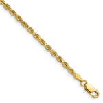 14K Yellow Gold 2.75mm D/C Rope with Lobster Clasp Chain Necklace 18"-30" - Product Photo