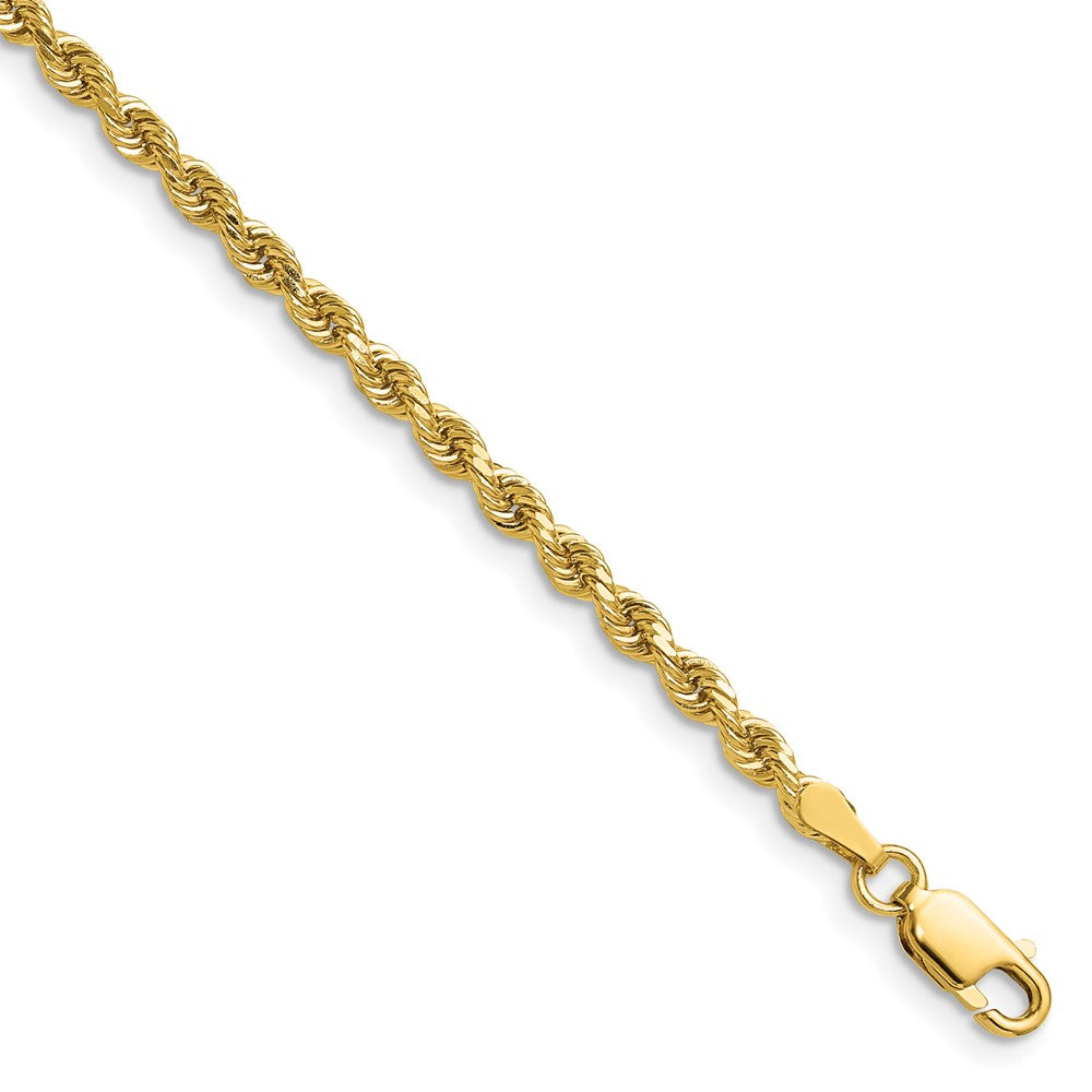 14K Yellow Gold 2.75mm Diamond-cut Rope with Lobster Clasp Chain Necklace 18"-30"