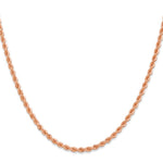 14K Rose Gold 2.75mm Diamond-cut Rope with Lobster Clasp Chain Necklace 20"-30" - Product Photo