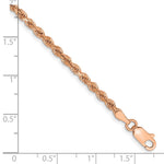14K Rose Gold 2.75mm Diamond-cut Rope with Lobster Clasp Chain Bracelet 7"-8" - Product Photo