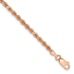 14K Rose Gold 2.75mm Diamond-cut Rope with Lobster Clasp Chain Bracelet 7"-8" - Product Photo