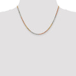 14K Tri-Color 2.9mm Diamond-Cut Rope Chain Necklace 16"-18" - Product Photo