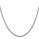10K White Gold 2.75mm Diamond-cut Rope Chain Necklace 18"-26" - Product Photo