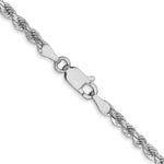10K White Gold 2.75mm Diamond-cut Rope Chain Necklace 18"-26" - Product Photo