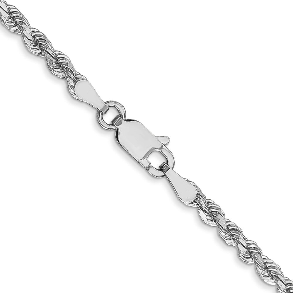 10K White Gold 2.75mm Diamond-cut Rope Chain Necklace 18"-26" - Product Photo