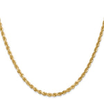14K Yellow Gold 3mm Diamond-Cut Rope with Lobster Clasp Chain Necklace 16"-30" - Product Photo
