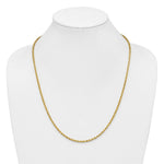 14K Yellow Gold 3mm Diamond-Cut Rope with Lobster Clasp Chain Necklace 16"-30" - Product Photo