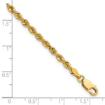 14K Yellow Gold 3mm Diamond-Cut Rope with Lobster Clasp Chain Bracelet 7"-9" - Product Photo