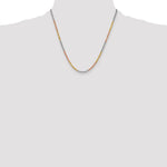 14K Tri-Color 3mm Diamond-Cut Rope Chain Necklace 18"-24" - Product Photo
