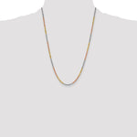 14K Tri-Color 3mm Diamond-Cut Rope Chain Necklace 18"-24" - Product Photo
