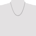 10K White Gold 3mm Diamond-cut Rope Chain Necklace 18"-26" - Product Photo