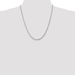 10K White Gold 3mm Diamond-cut Rope Chain Necklace 18"-26" - Product Photo