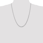 14K White Gold 3mm Diamond-Cut Rope with Lobster Clasp Chain Necklace 18"-28" - Product Photo