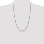 10K White Gold 3mm Diamond-cut Rope Chain Necklace 18"-26" - Product Photo