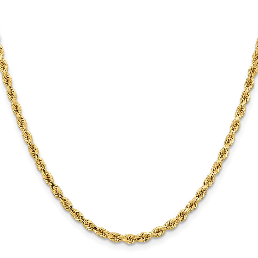 14K Yellow Gold 3.25mm D/C Rope with Lobster Clasp Chain Necklace 16"-30" - Product Photo
