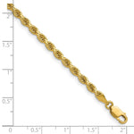14K Yellow Gold 3.25mm D/C Rope with Lobster Clasp Chain Necklace 16"-30" - Product Photo