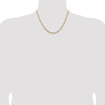 14K Yellow Gold 3.25mm D/C Rope with Lobster Clasp Chain Necklace 16"-30" - Product Photo