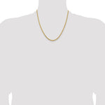 14K Yellow Gold 3.25mm D/C Rope with Lobster Clasp Chain Necklace 16"-30" - Product Photo