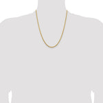 14K Yellow Gold 3.25mm D/C Rope with Lobster Clasp Chain Necklace 16"-30" - Product Photo