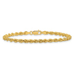 14K Yellow Gold 3.25mm Diamond-Cut Rope with Lobster Clasp Chain Bracelet 7"-8" - Product Photo