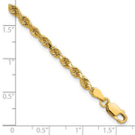 14K Yellow Gold 3.25mm Diamond-Cut Rope with Lobster Clasp Chain Bracelet 7"-8" - Product Photo