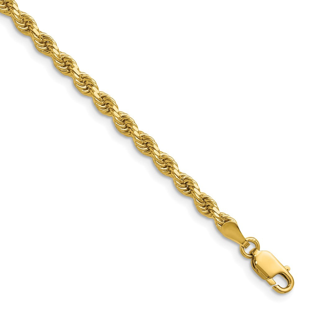14K Yellow Gold 3.25mm Diamond-cut Rope with Lobster Clasp Chain Necklace 16"-30"