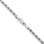 10K White Gold 3.25mm Diamond-cut Rope Chain Necklace 20"-24" - Product Photo
