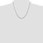 10K White Gold 3.25mm Diamond-cut Rope Chain Necklace 20"-24" - Product Photo