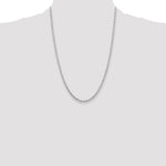 10K White Gold 3.25mm Diamond-cut Rope Chain Necklace 20"-24" - Product Photo