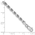 14K White Gold 3.25mm Diamond-Cut Rope with Lobster Clasp Chain Bracelet 7"-8" - Product Photo