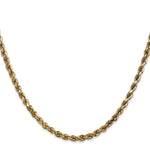 14K Yellow Gold 3.5mm Diamond-Cut Rope with Lobster Clasp Chain Necklace 16"-30" - Product Photo