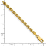 14K Yellow Gold 3.5mm Diamond-Cut Rope with Lobster Clasp Chain Necklace 16"-30" - Product Photo