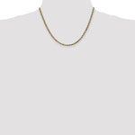 14K Yellow Gold 3.5mm Diamond-Cut Rope with Lobster Clasp Chain Necklace 16"-30" - Product Photo
