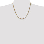 14K Yellow Gold 3.5mm Diamond-Cut Rope with Lobster Clasp Chain Necklace 16"-30" - Product Photo