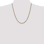 14K Yellow Gold 3.5mm Diamond-Cut Rope with Lobster Clasp Chain Necklace 16"-30" - Product Photo