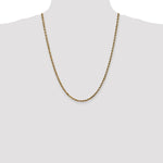 14K Yellow Gold 3.5mm Diamond-Cut Rope with Lobster Clasp Chain Necklace 16"-30" - Product Photo